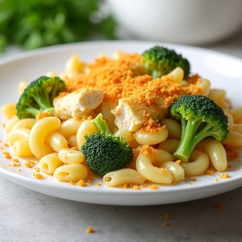 Creamy Chicken and Broccoli Macaroni Bake with Crispy Topping