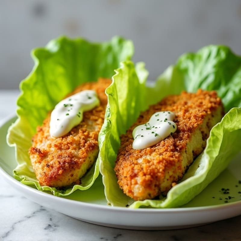 Crispy Chicken Caesar Lettuce Wraps
