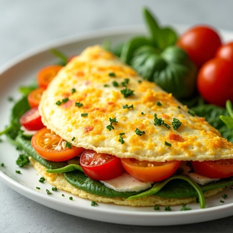 Fluffy Fresh Herb and Vegetable Omelette