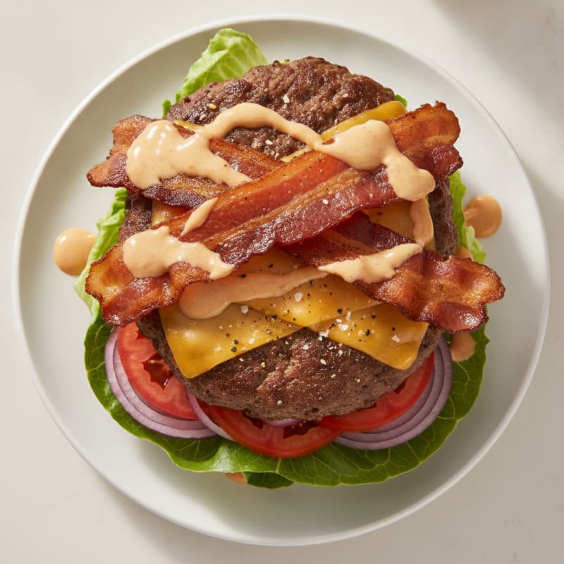 Double Bacon Cheeseburger with Secret Sauce