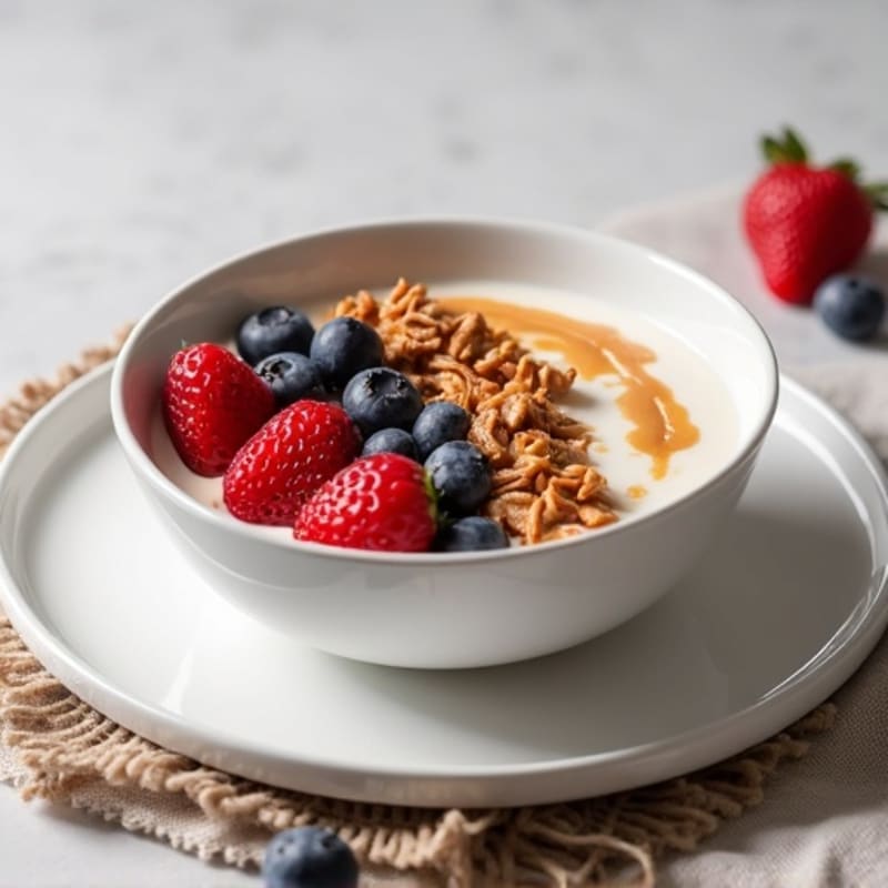 Creamy Greek Yogurt Bowl with Mixed Berries and Almond Butter