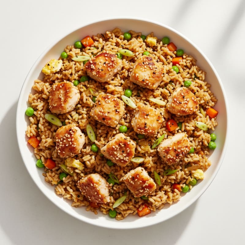 Crispy Sesame Chicken Fried Rice