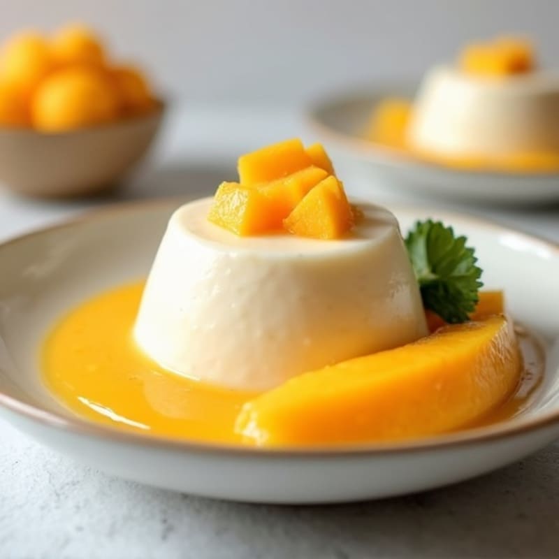 Silky Tofu Protein Pudding with Mango