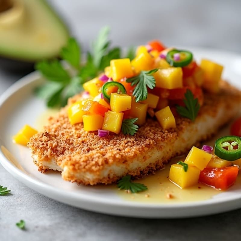 Crispy Coconut-Crusted Mahi Mahi with Mango Salsa