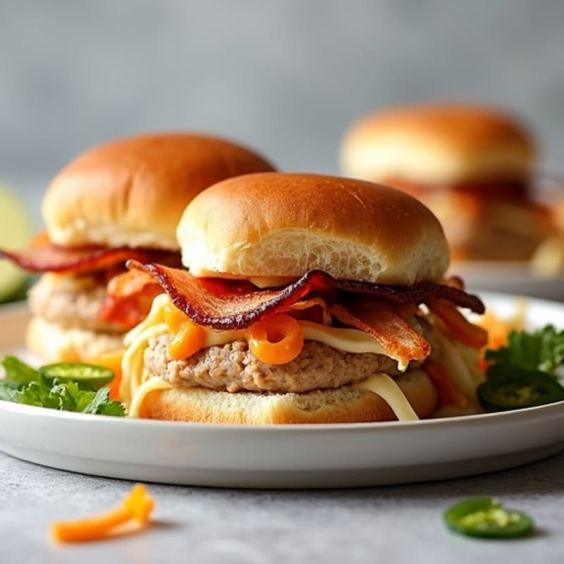 Bacon-Wrapped Jalapeño Turkey Sliders with Fresh Slaw