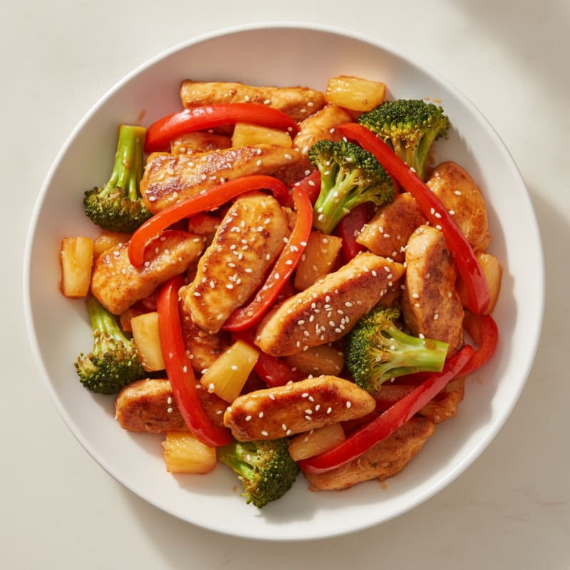 Sweet and Sour Glazed Chicken Stir-Fry