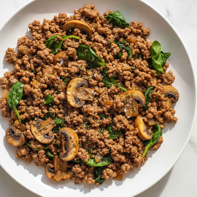 Savory Ground Beef and Mushroom Skillet