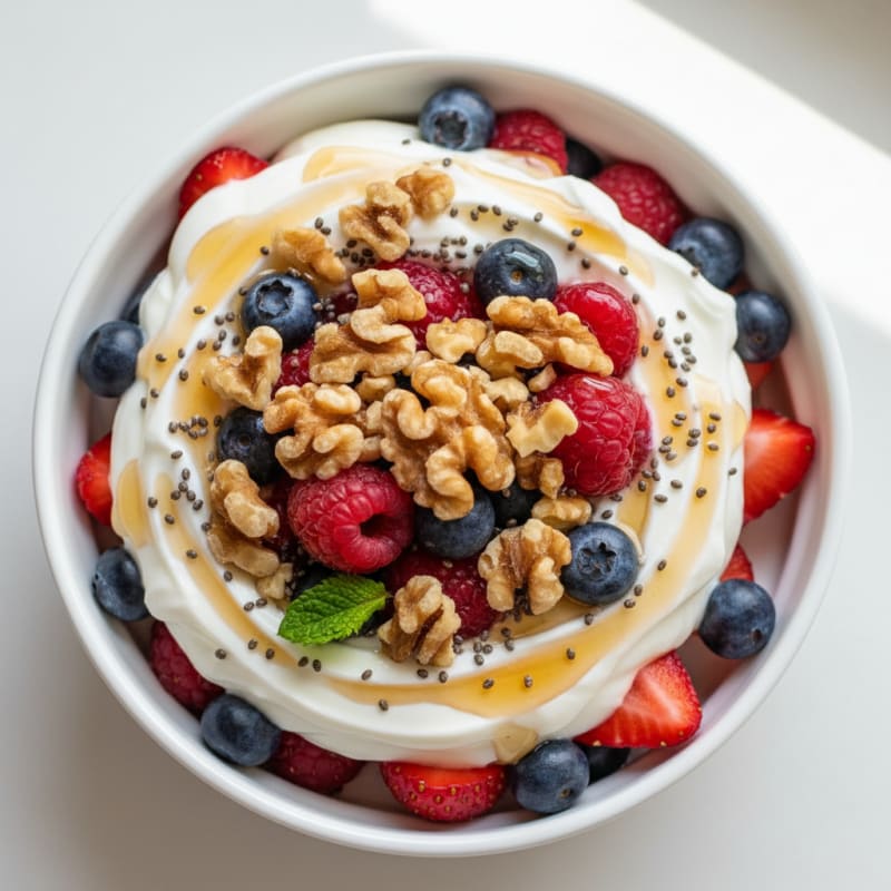 Creamy Greek Yogurt Protein Parfait with Mixed Berries