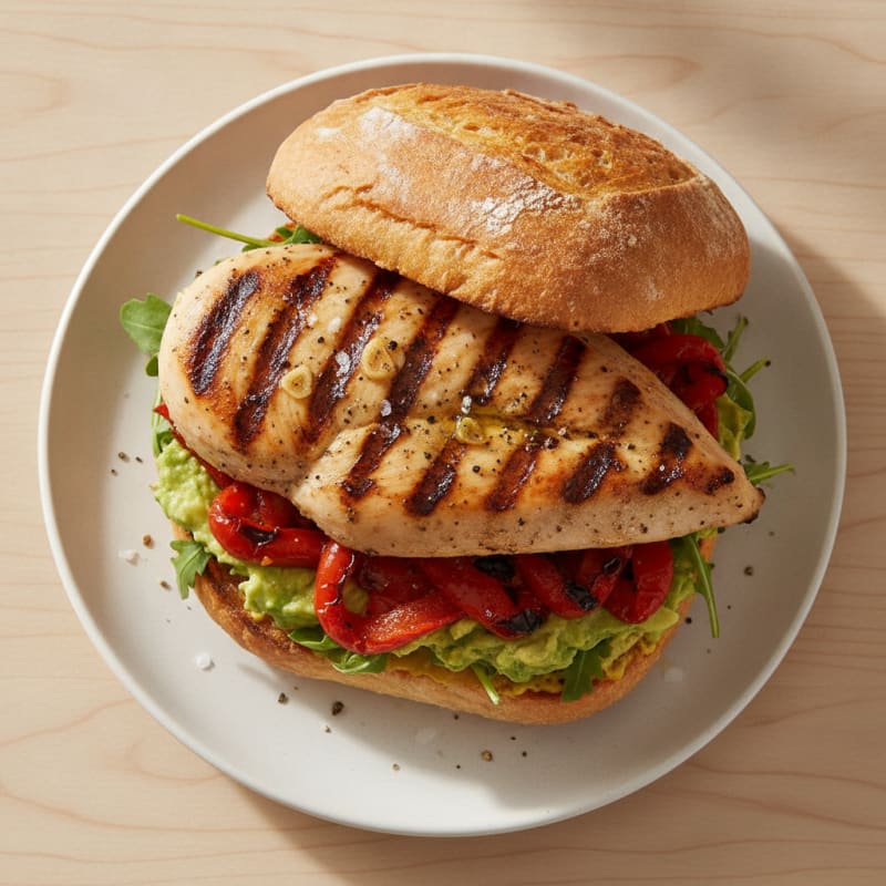 Grilled Chicken Sandwich with Roasted Peppers