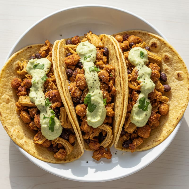 Jackfruit Tacos with Avocado Crema