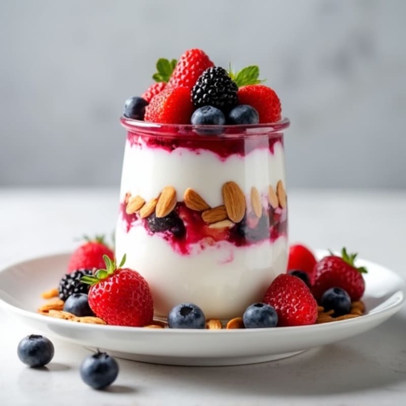 Greek Yogurt Protein Parfait with Mixed Berries