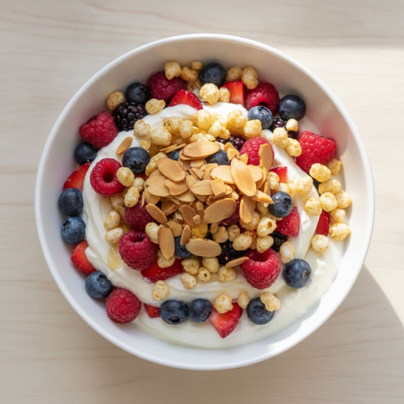 Greek Yogurt and Mixed Berry Protein Parfait