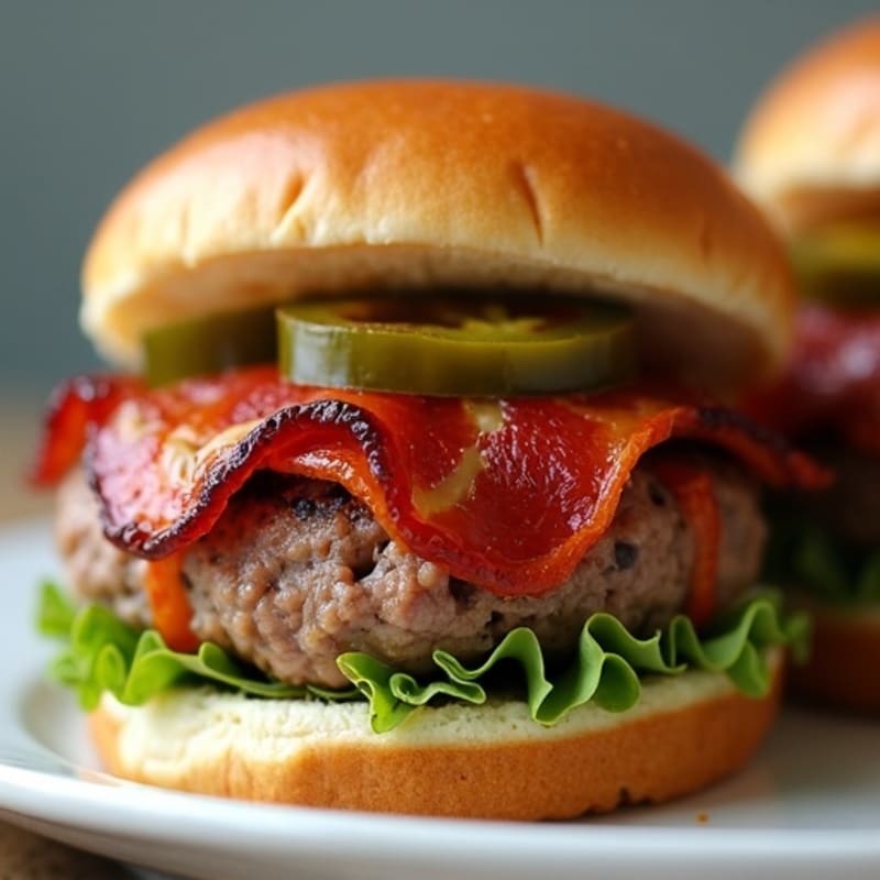 Spicy Bacon-Wrapped Mini Burgers with Fresh Jalapeños