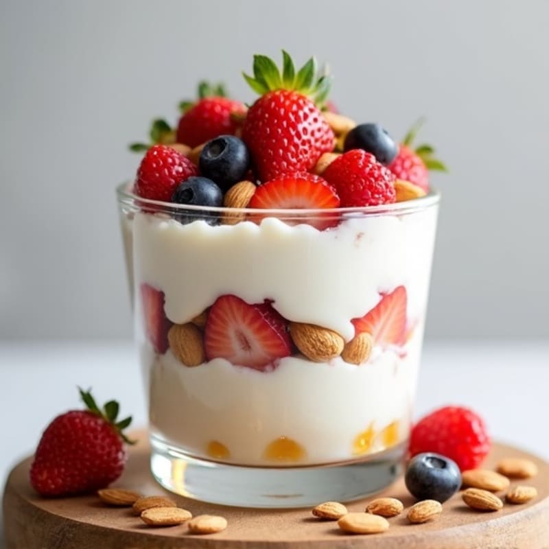Creamy Greek Yogurt Protein Parfait with Almonds