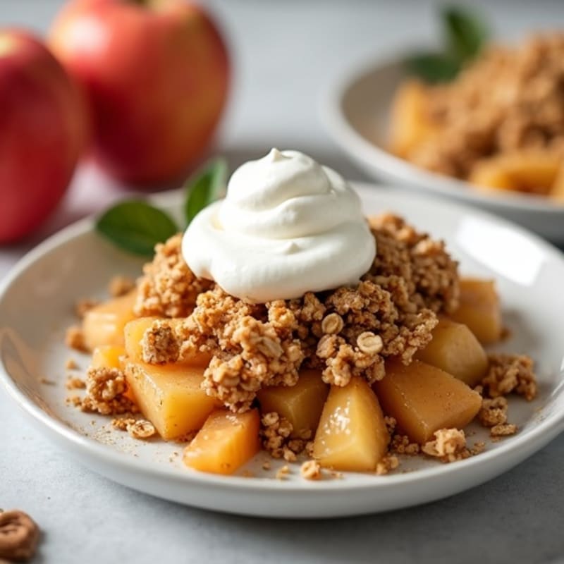 Healthy Warm Apple Crumble with Crispy Oat Topping