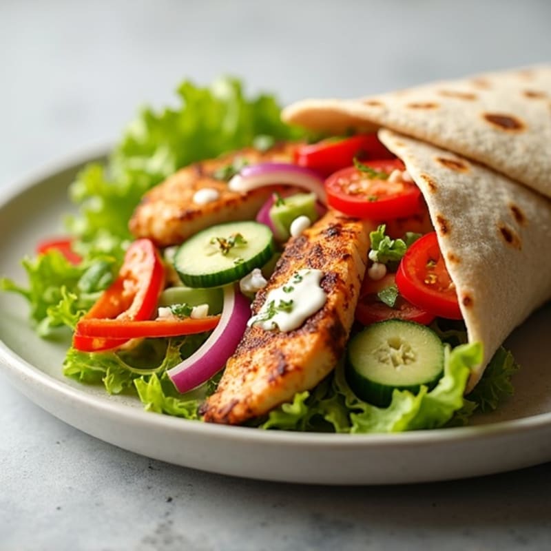 Fresh Grilled Chicken and Crunchy Veggie Wrap