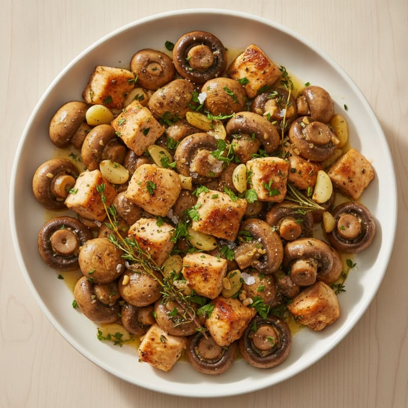 Garlic Butter Roasted Mushrooms with Herbs