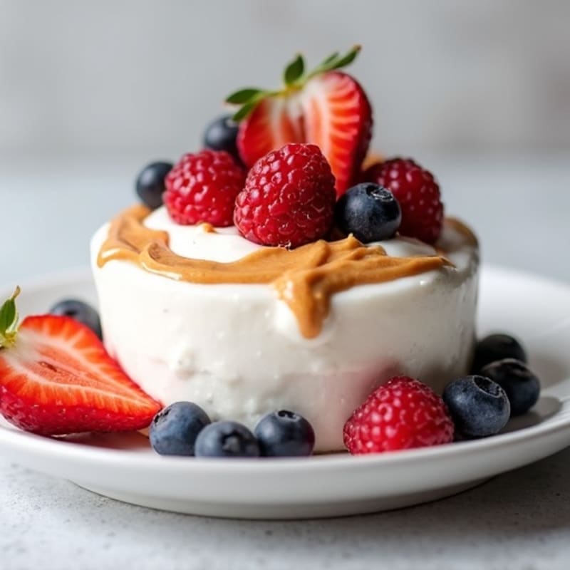 Greek Yogurt Protein Mousse with Mixed Berries