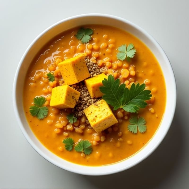 Creamy Coconut Red Lentil Dal with Turmeric