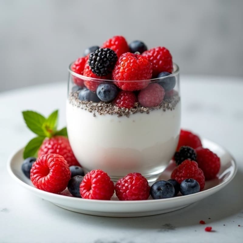 Silky Greek Yogurt Protein Parfait with Mixed Berries