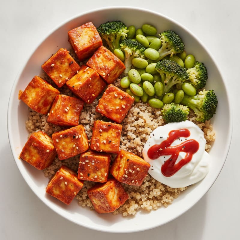 Spicy Tofu & Edamame Protein Bowl