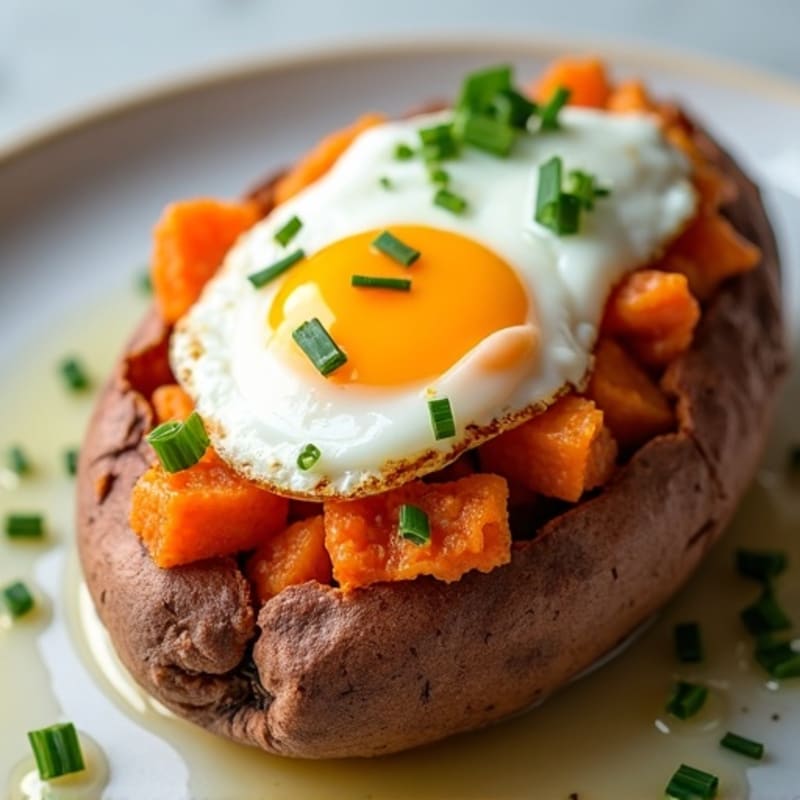 Crispy-Skinned Loaded Sweet Potato with Greek Yogurt