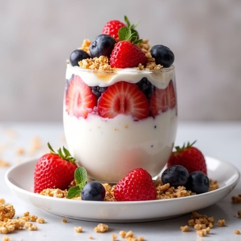 Creamy Greek Yogurt Protein Parfait with Mixed Berries