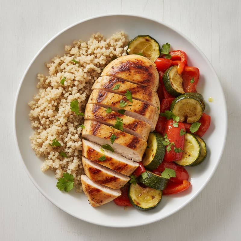 Grilled Chicken Breast with Roasted Veggies and Quinoa