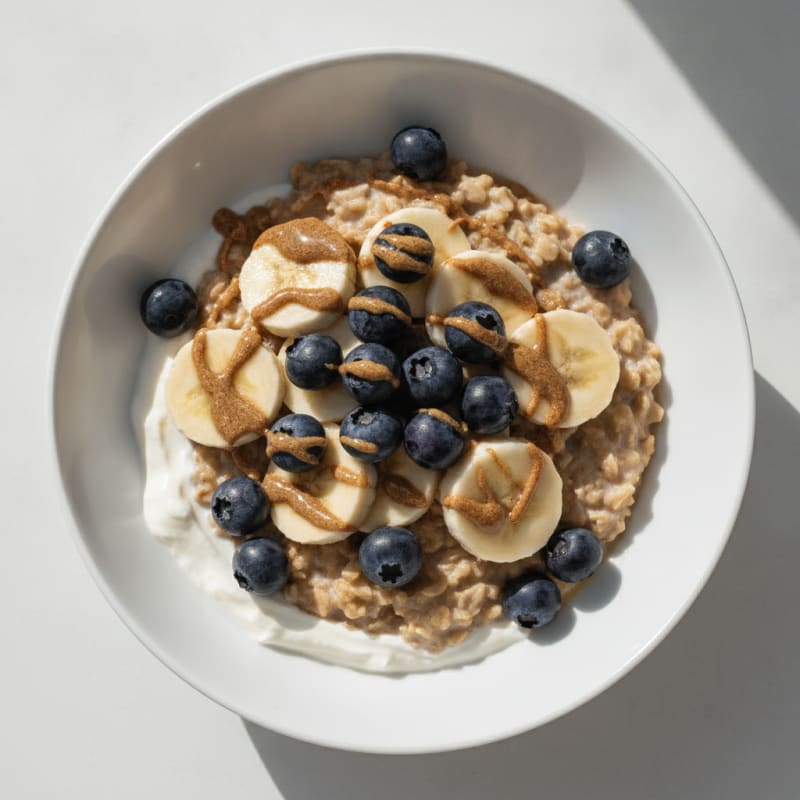 Creamy Greek Yogurt Oats with Berries and Banana