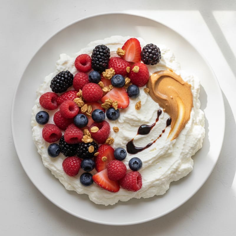 Silky Greek Yogurt Protein Mousse with Mixed Berries