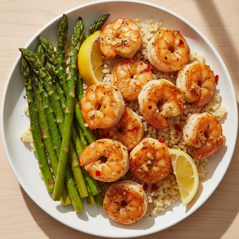 Garlic Shrimp with Roasted Asparagus