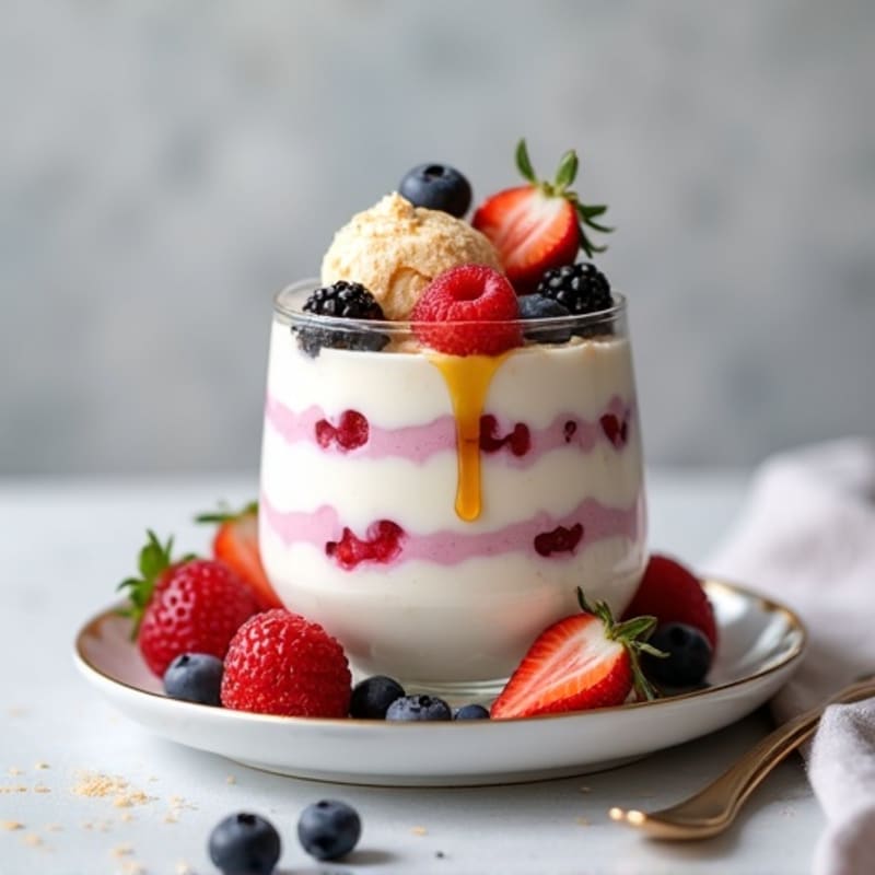 Greek Yogurt Protein Parfait with Mixed Berries