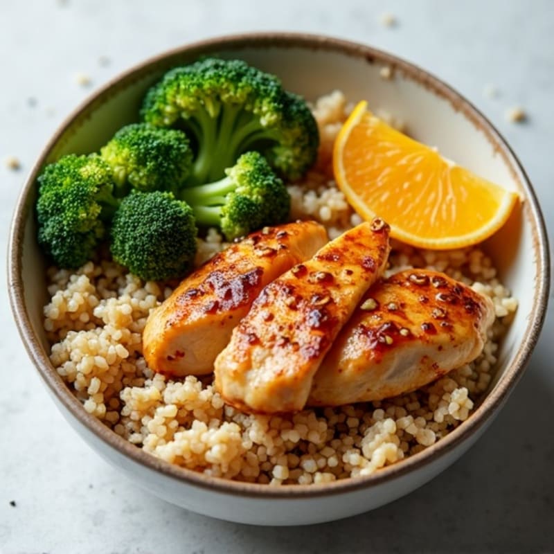 Ginger-Sesame Chicken Rice Bowl with Roasted Broccoli