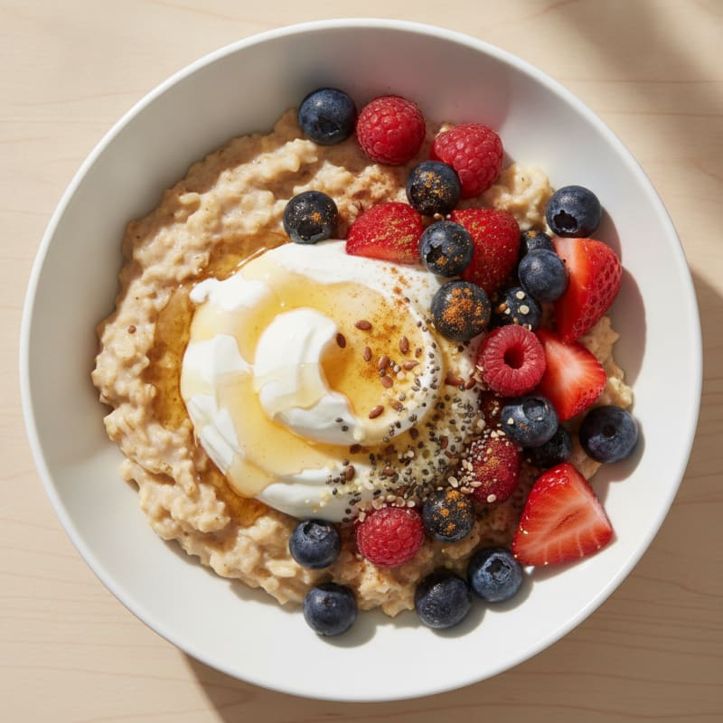 Berry Honey Yogurt Oatmeal Bowl