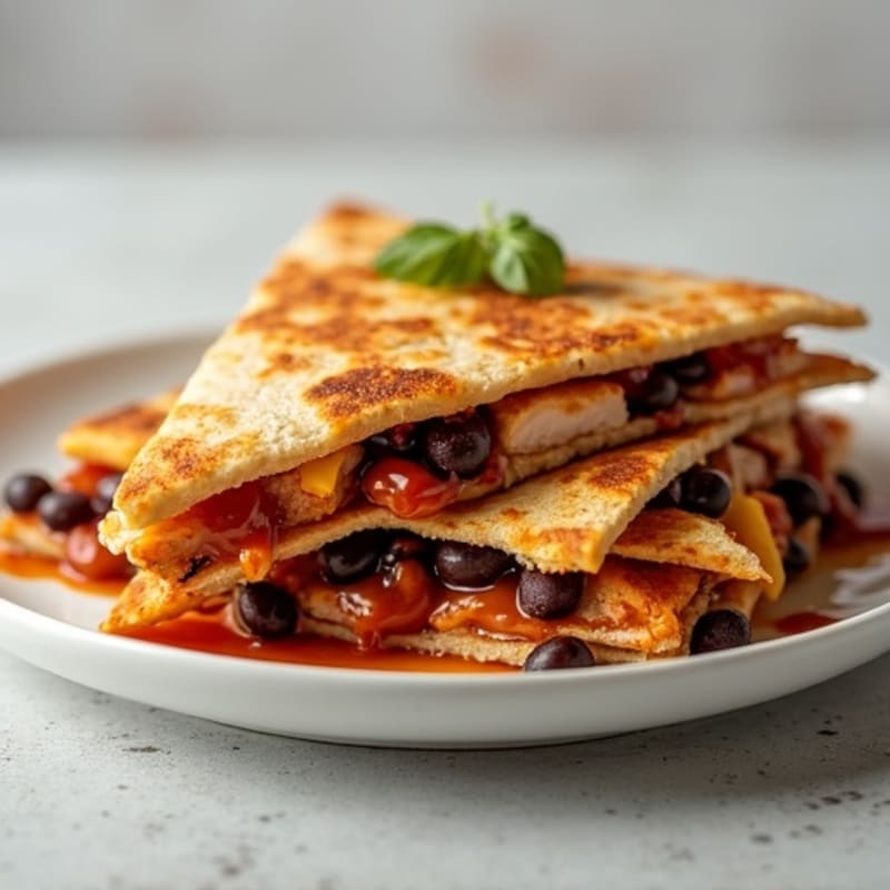 Smoky BBQ Chicken and Black Bean Quesadilla