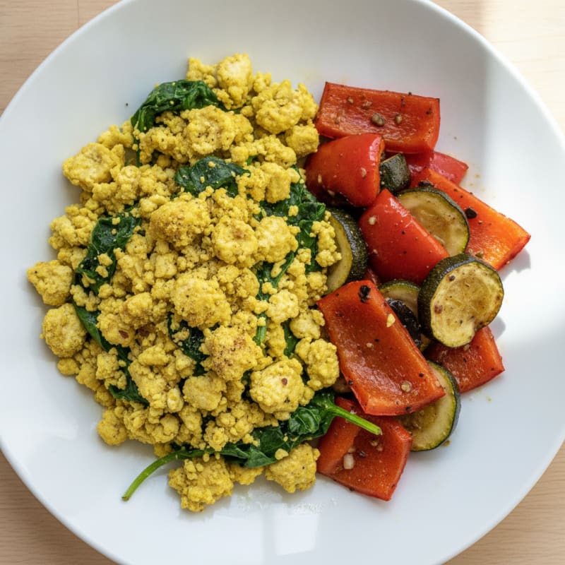 Savory Tofu Scramble with Roasted Vegetables