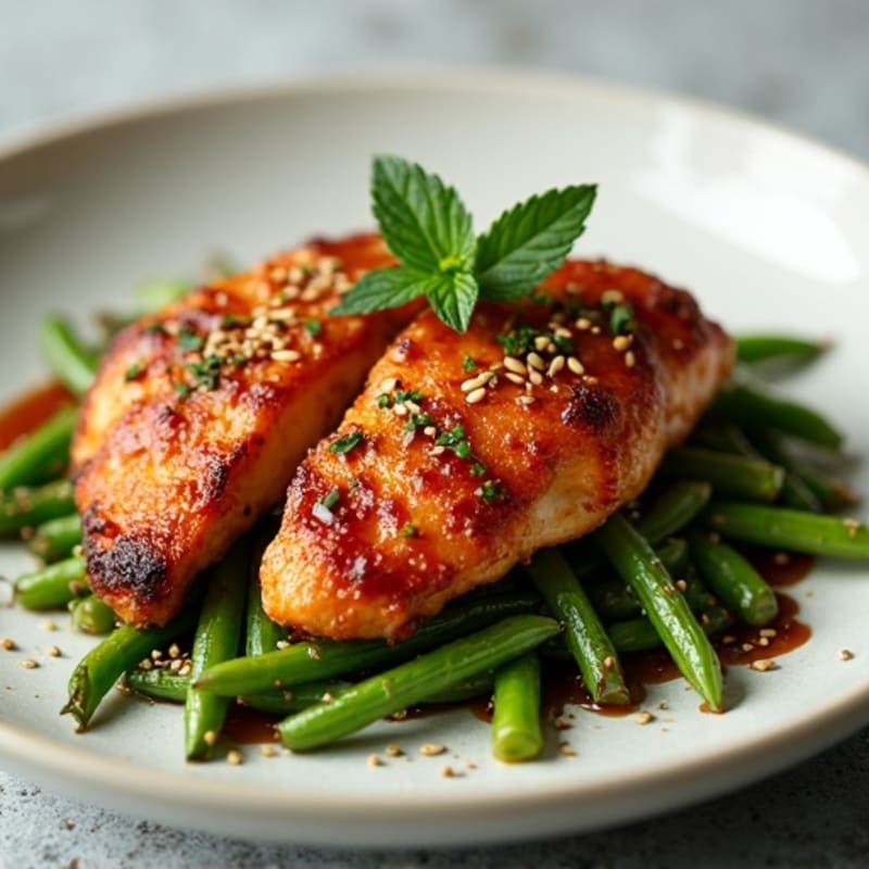 Crispy Teriyaki Chicken with Roasted Green Beans