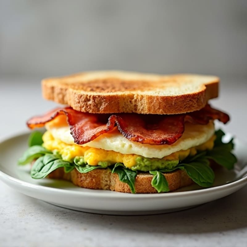 Crispy Turkey Bacon and Smashed Avocado Sandwich