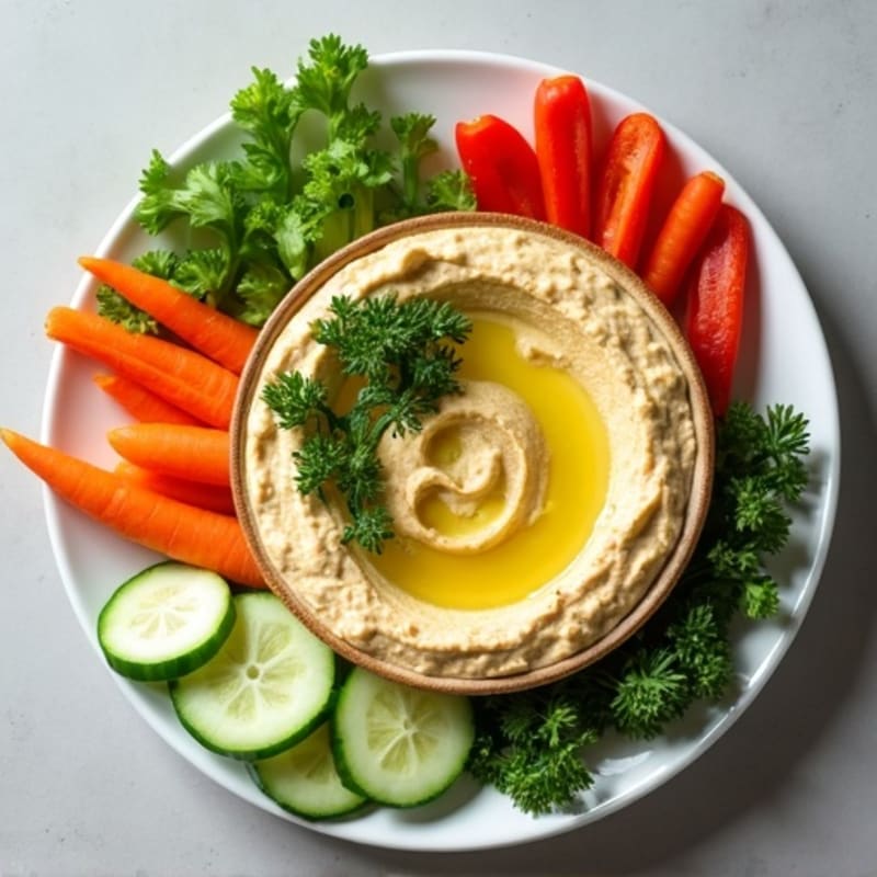 Creamy Herb Hummus with Fresh Crisp Vegetables