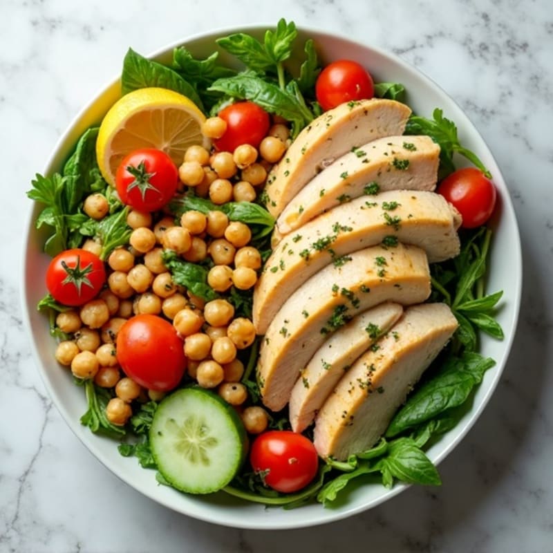Lemon Herb Chicken and Chickpea Salad
