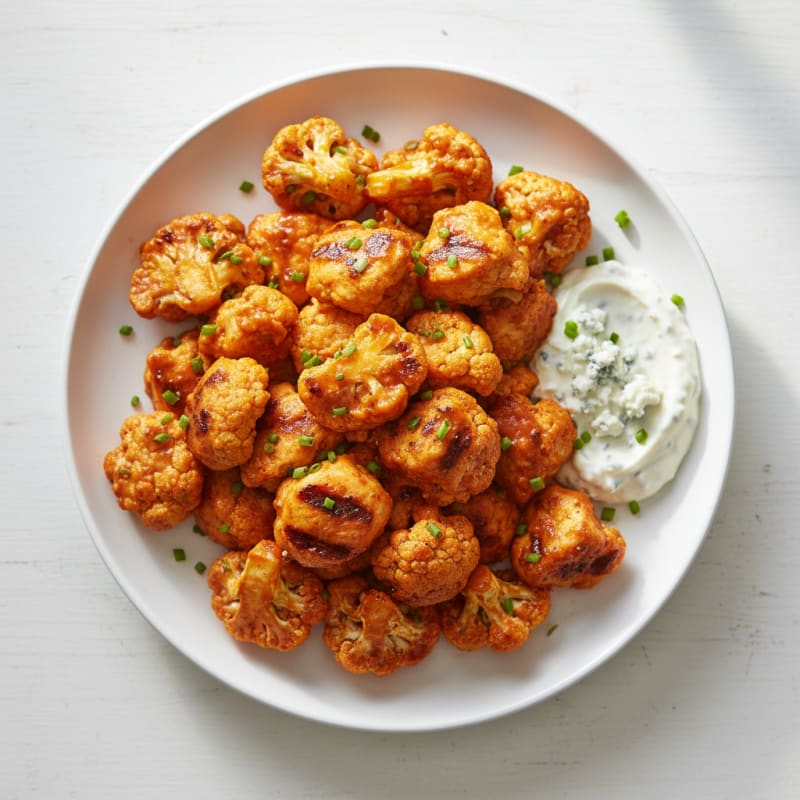Buffalo Cauliflower and Chicken Bites