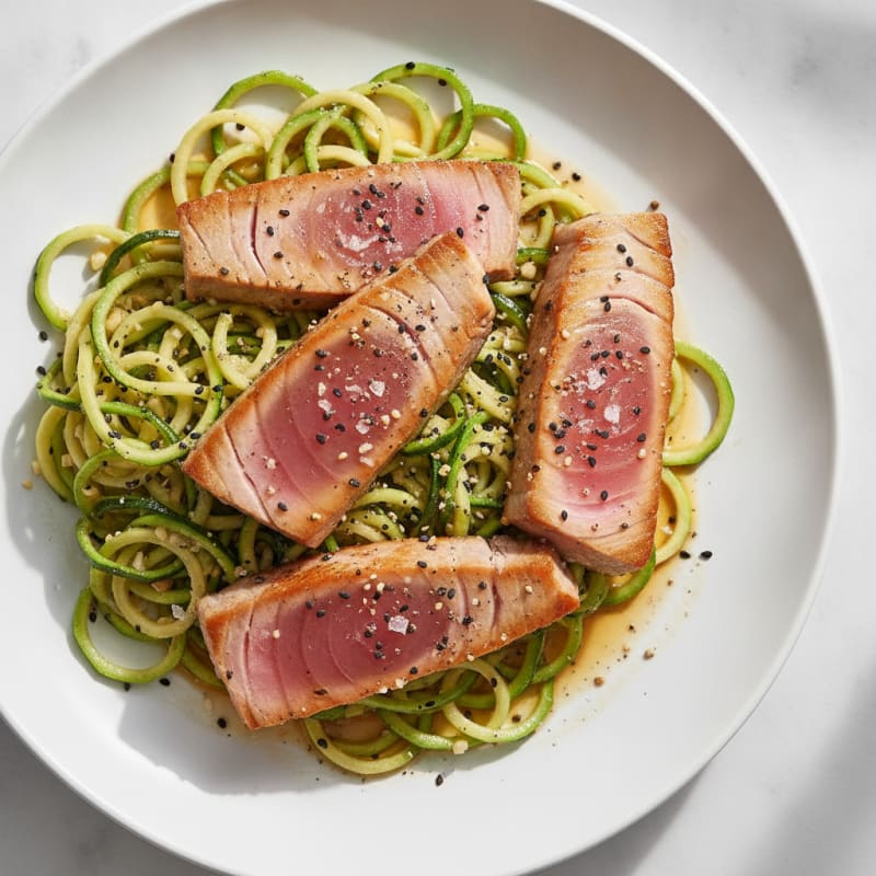 Pan-Seared Tuna with Zucchini Noodles