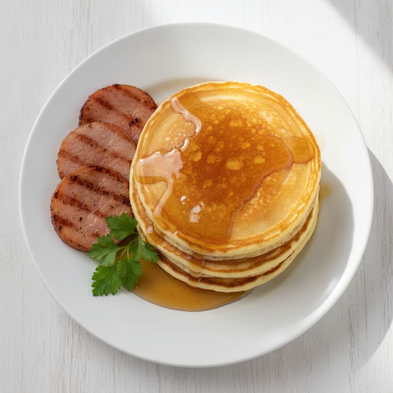 Classic Buttermilk Pancakes with Maple Syrup