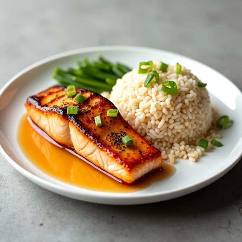 Honey-Garlic Glazed Salmon with Fluffy Jasmine Rice