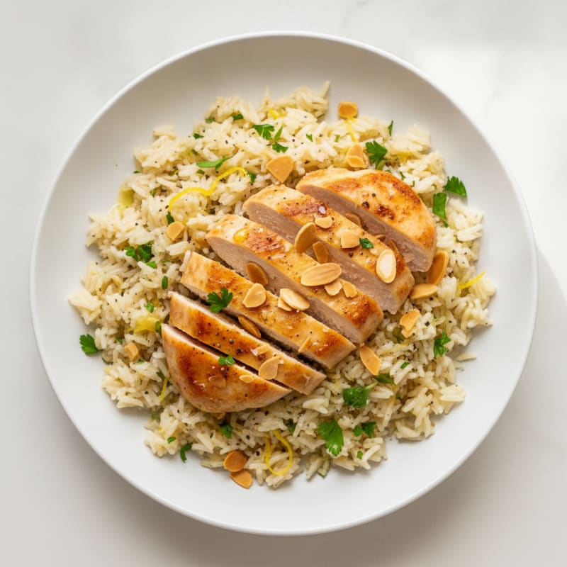 Lemon Herb Rice Pilaf with Toasted Almonds