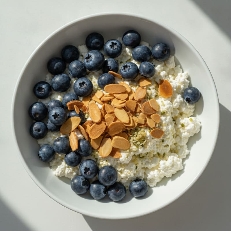 Cottage Cheese and Berry Protein Bowl with Almonds