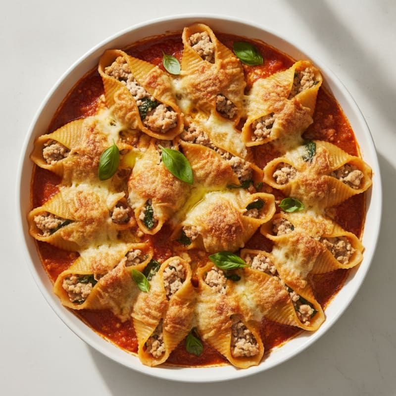 Baked Spinach Ricotta Stuffed Shells