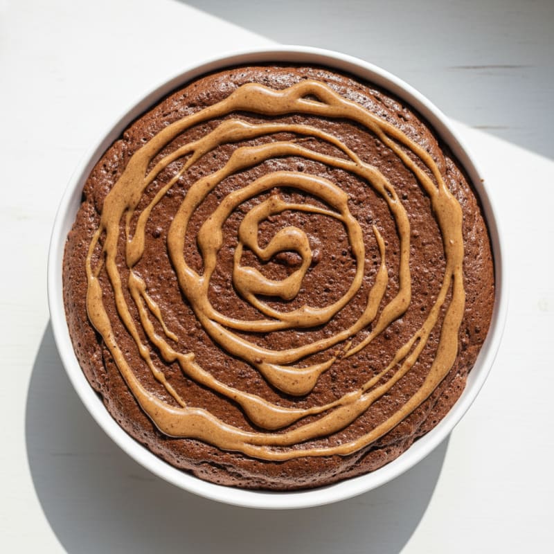 Chocolate Protein Mousse with Almond Butter Swirl
