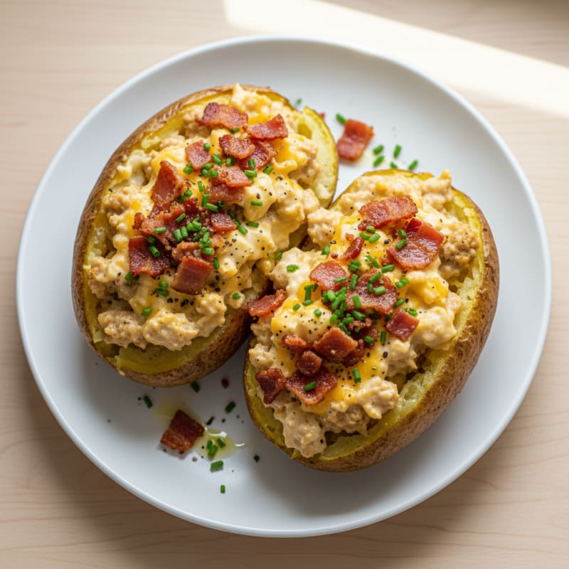 Creamy Loaded Baked Potatoes with Crispy Bacon