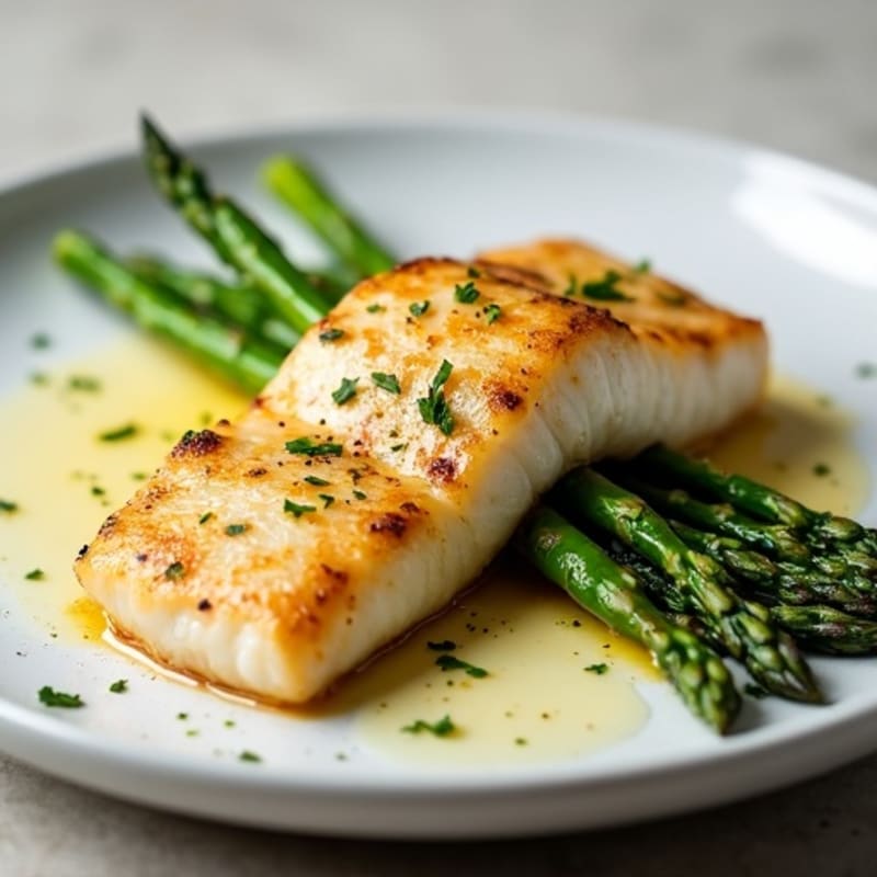 Seared Tilapia with Roasted Asparagus and Lemon Zest